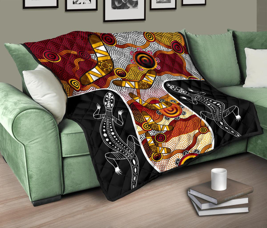 premium-quilt-aboriginal-dot-painting-lizard-quilt