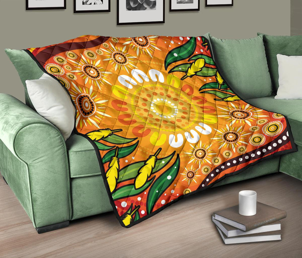 aboriginal-premium-quilt-indigenous-circle-leaf-patterns