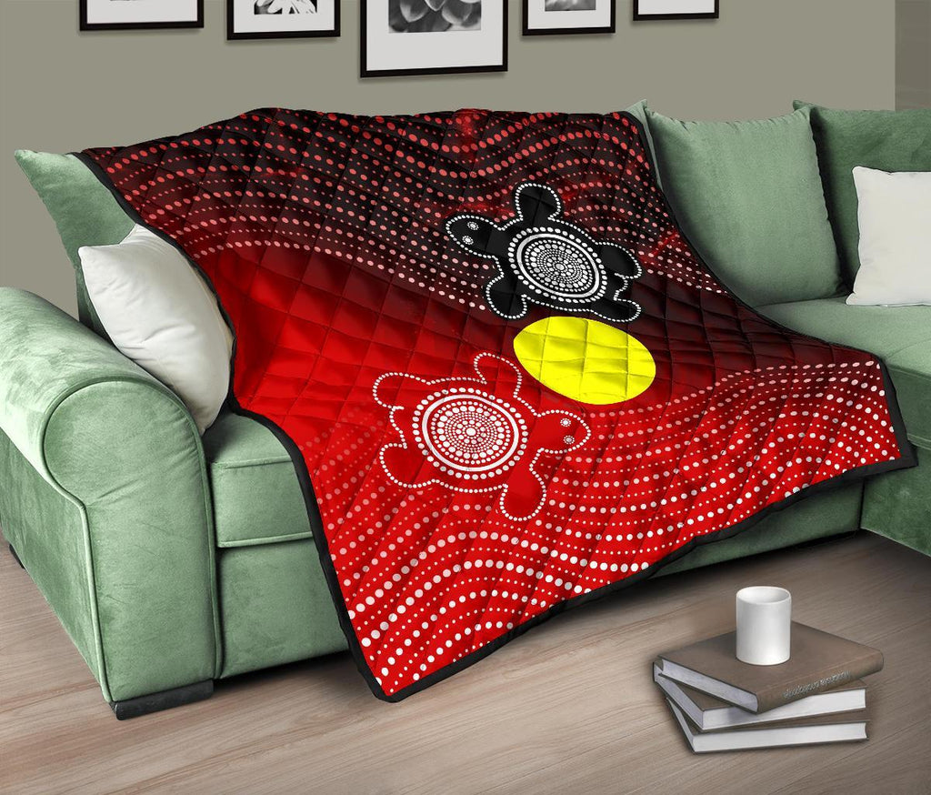 aboriginal-premium-quilt-indigenous-circle-dot-painting-style