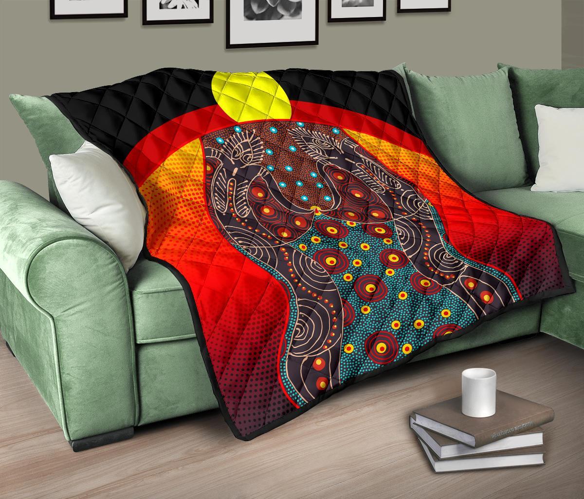 premium-quilt-aboriginal-sublimation-dot-pattern-style-red