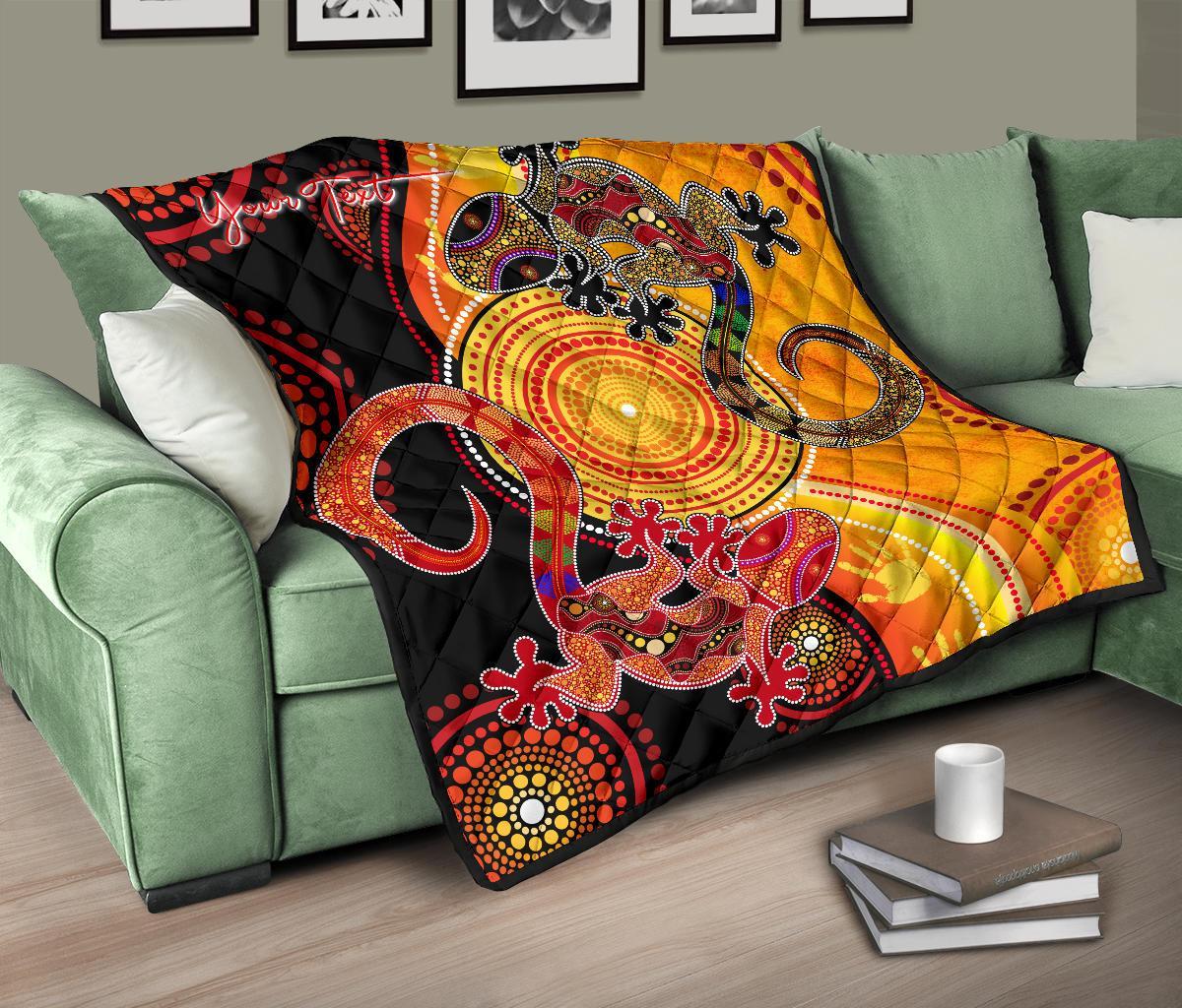 aboriginal-personalised-premium-quilt-couple-aboriginal-lizards
