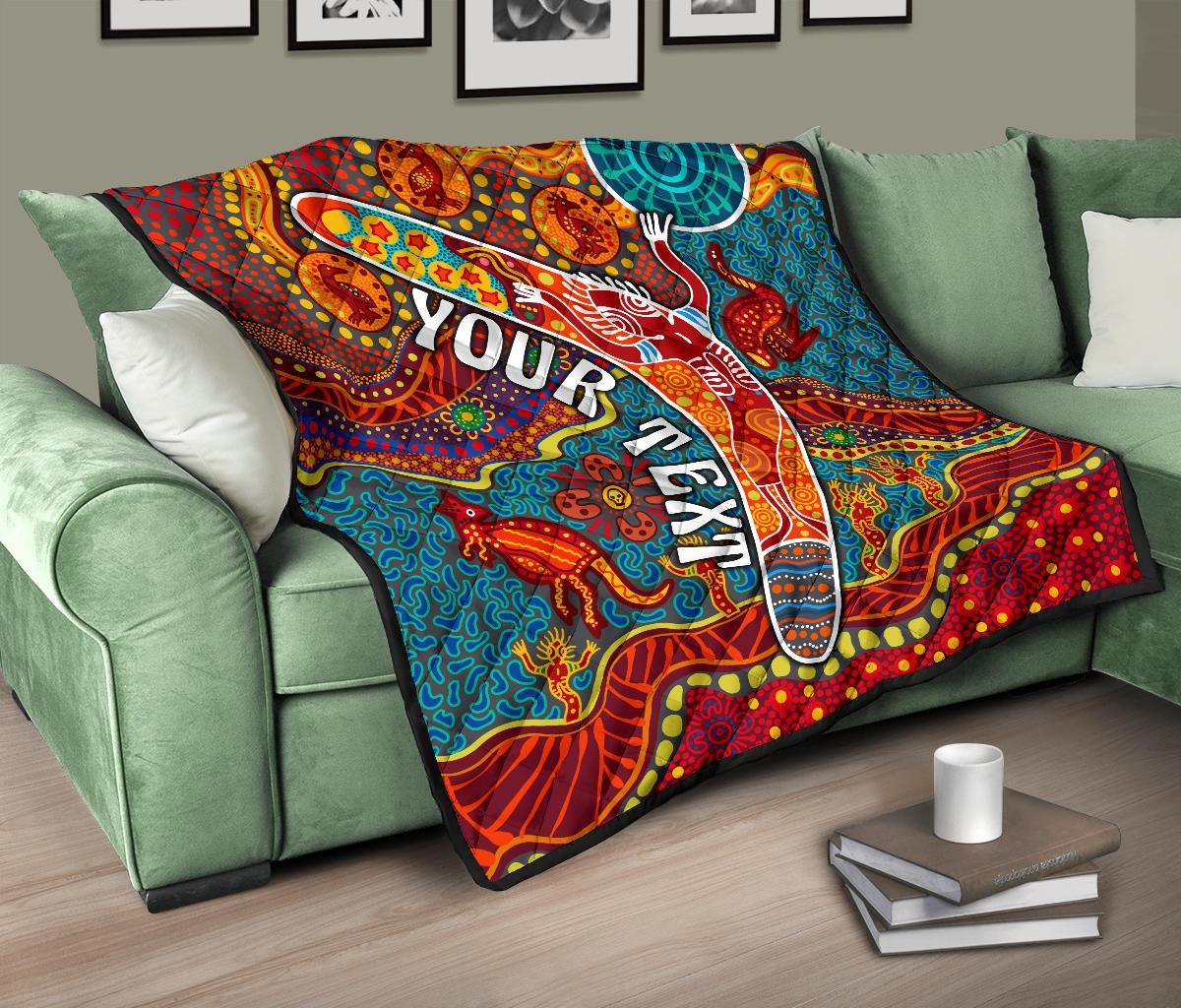 aboriginal-personalised-premium-quilt-indigenous-boomerang