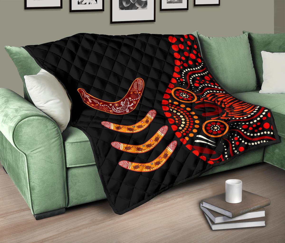 aboriginal-premium-quilt-aboriginal-boomerangs-with-dot-painting-pattern