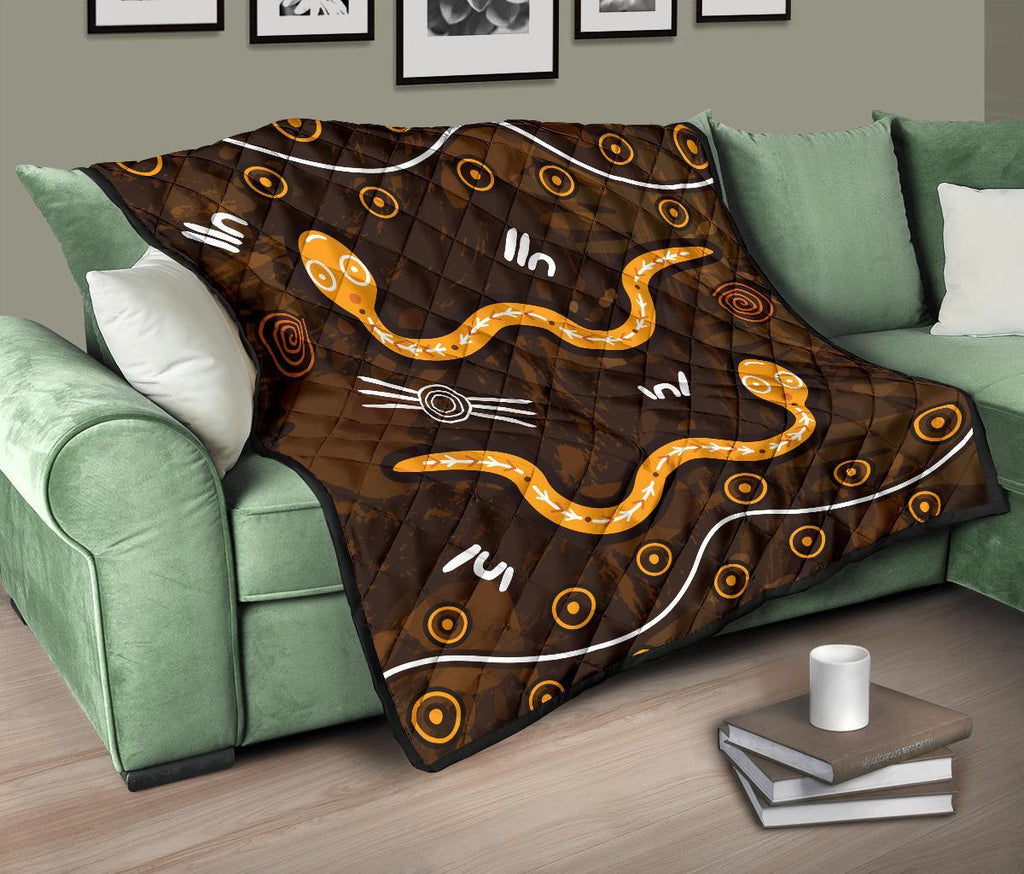 aboriginal-premium-quilt-indigenous-snake-hand-brown-color-1