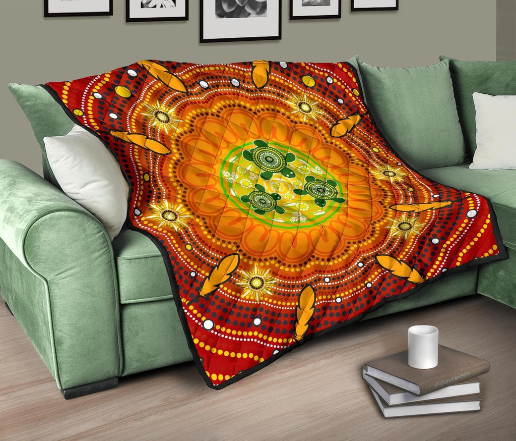 aboriginal-premium-quilt-turtle-circle-dot-painting-art