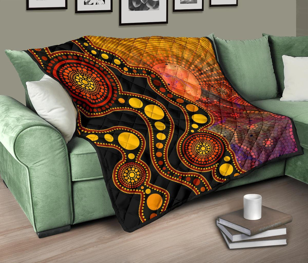 aboriginal-premium-quilt-australia-indigenous-flag-circle-dot-painting-art-golden