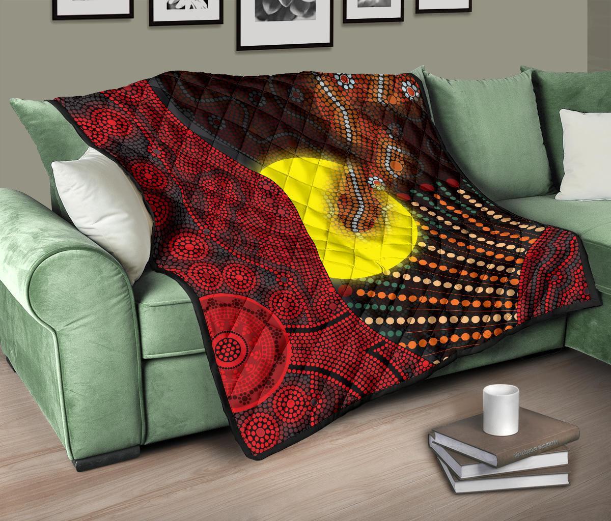 aboriginal-premium-quilt-indigenous-snake-sun-dot-painting
