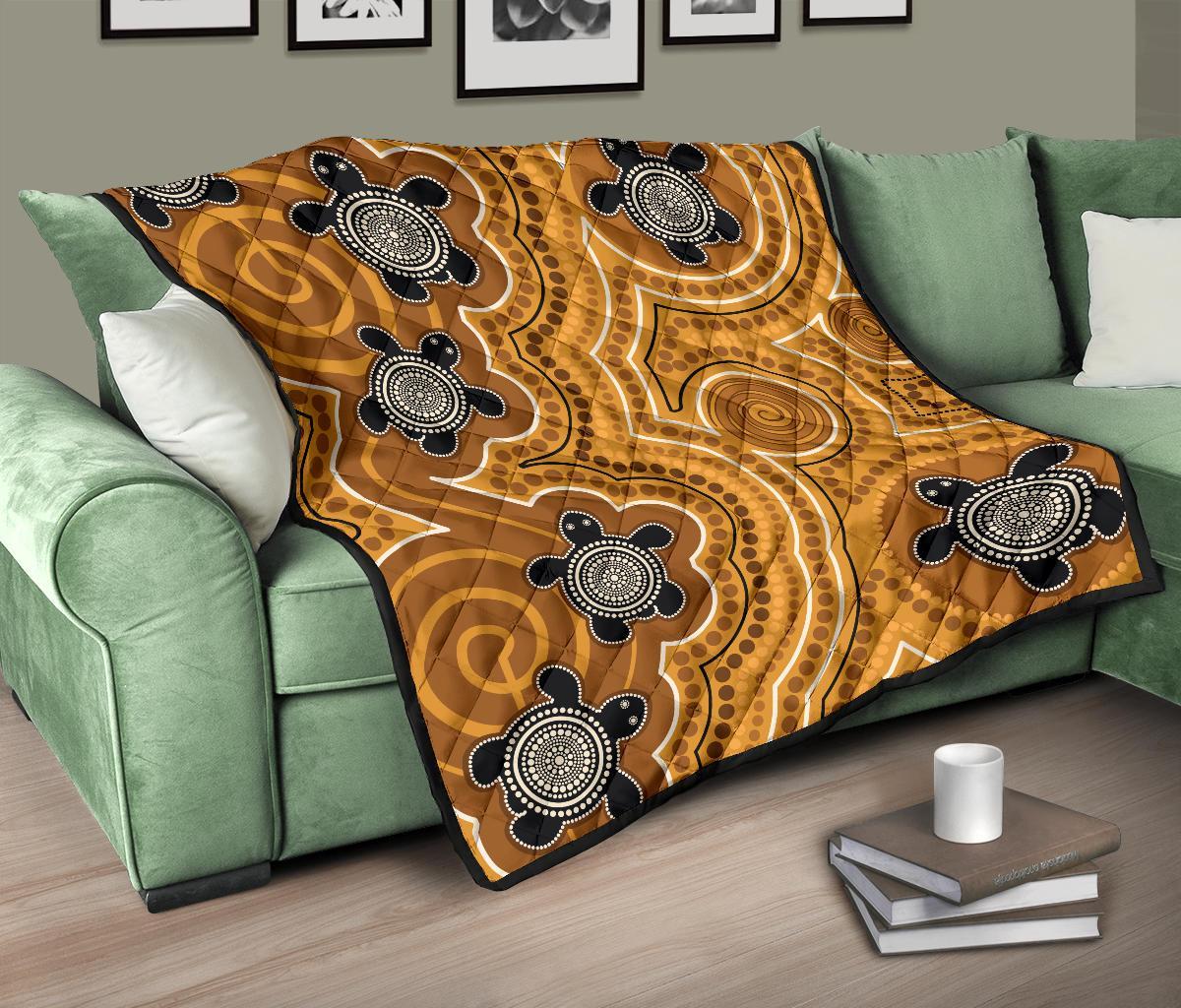 aboriginal-premium-quilt-indigenous-turtle-gold-version