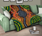 1st-australiapremium-quilt-aboriginal-two-lizards-dot-painting-circle