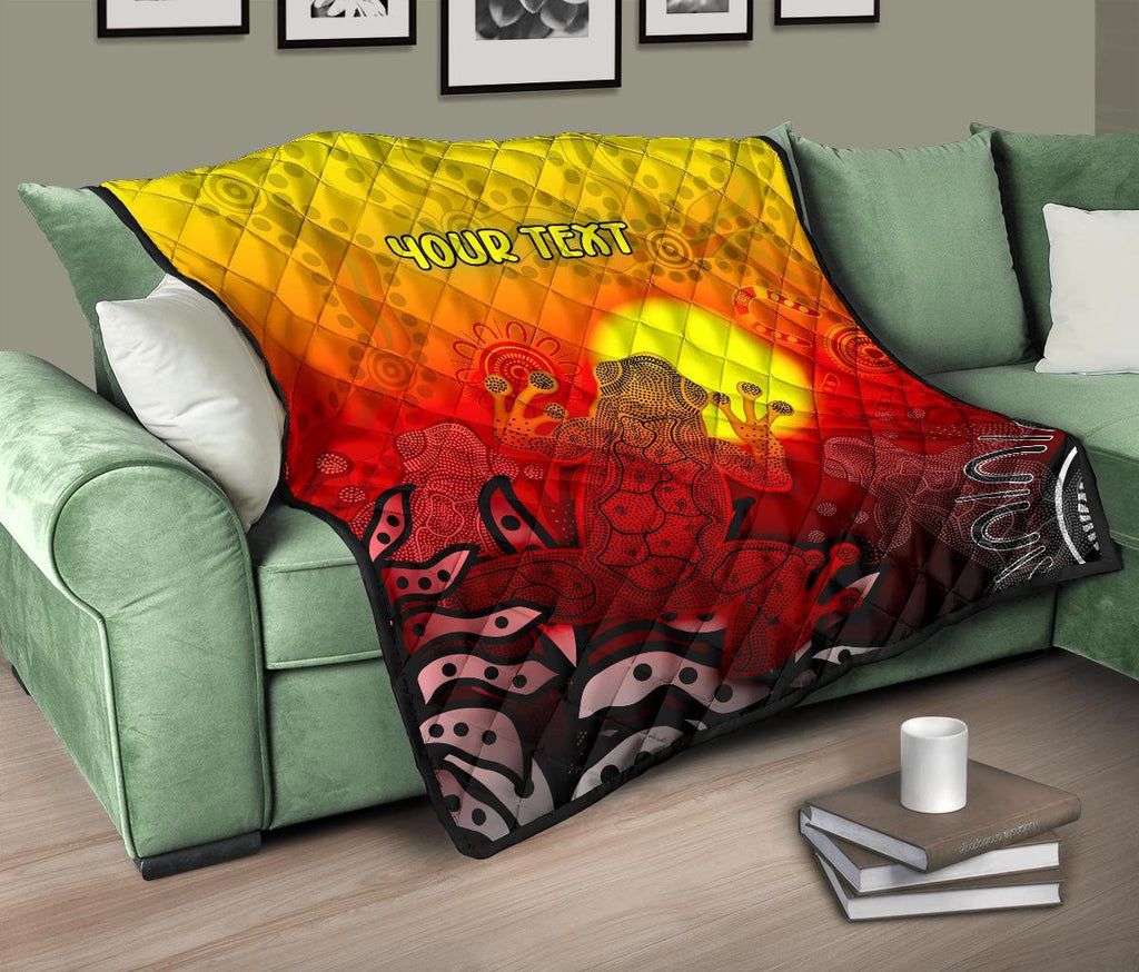 customaboriginal-premium-quilt-indigenous-frog-red
