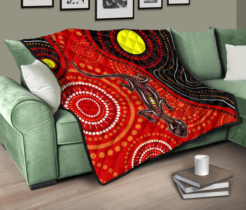 aboriginal-premium-quilt-australia-lizard-dot-painting-art