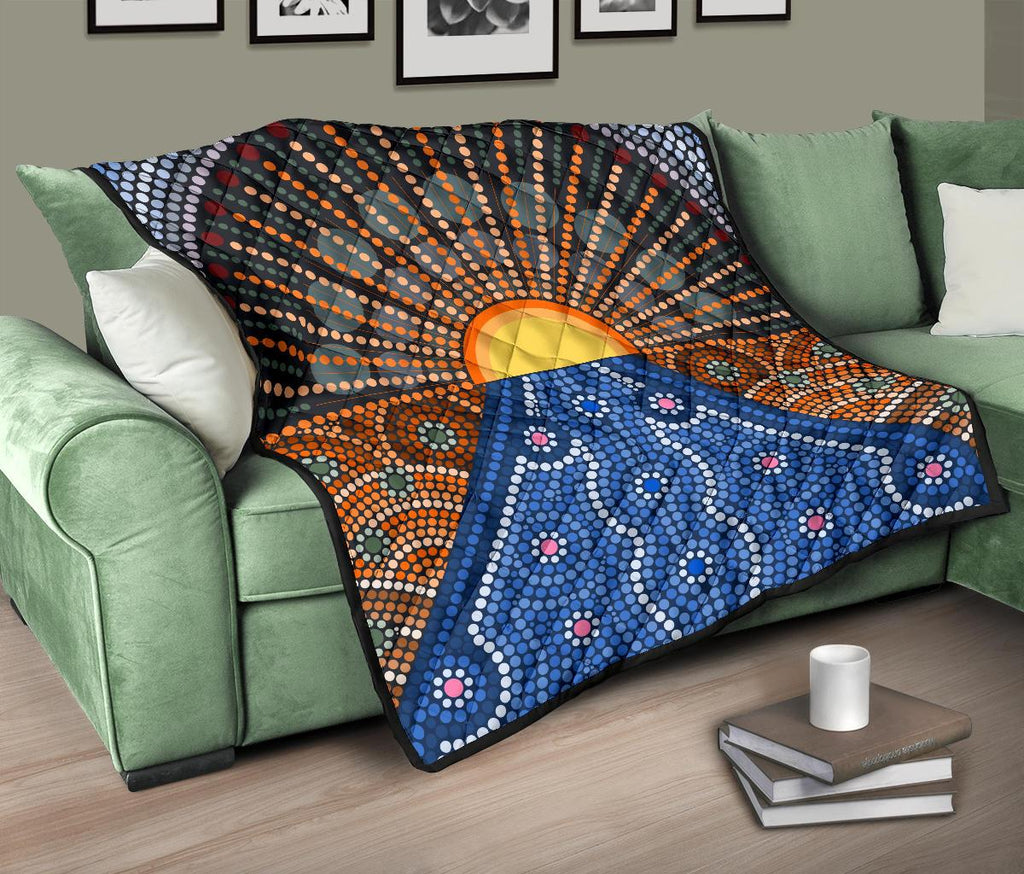 aboriginal-premium-quilt-australia-sunrise-dot-painting-art
