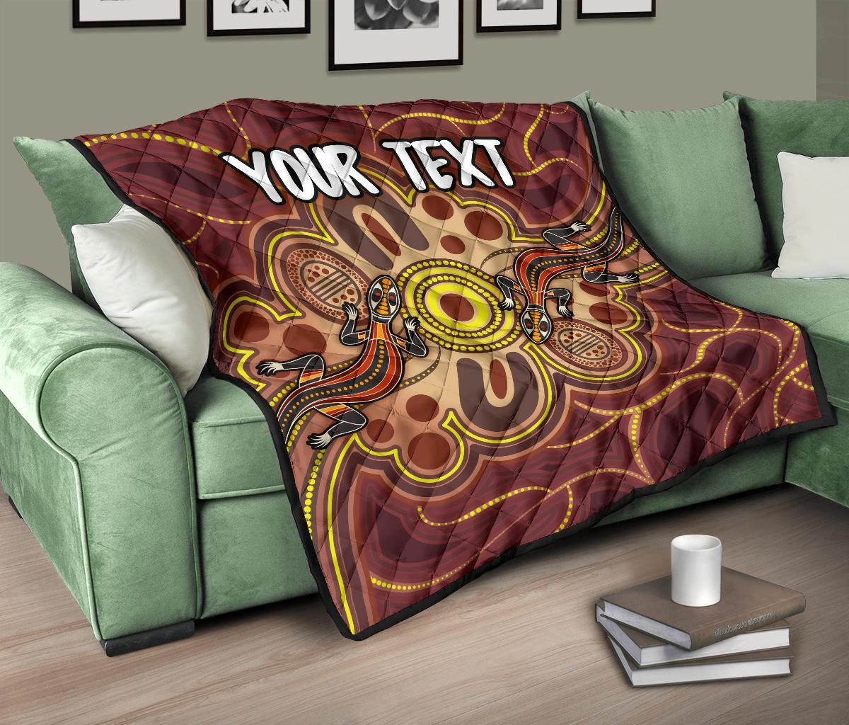 custom-aboriginal-premium-quilt-indigenous-lizard-dot-painting-art