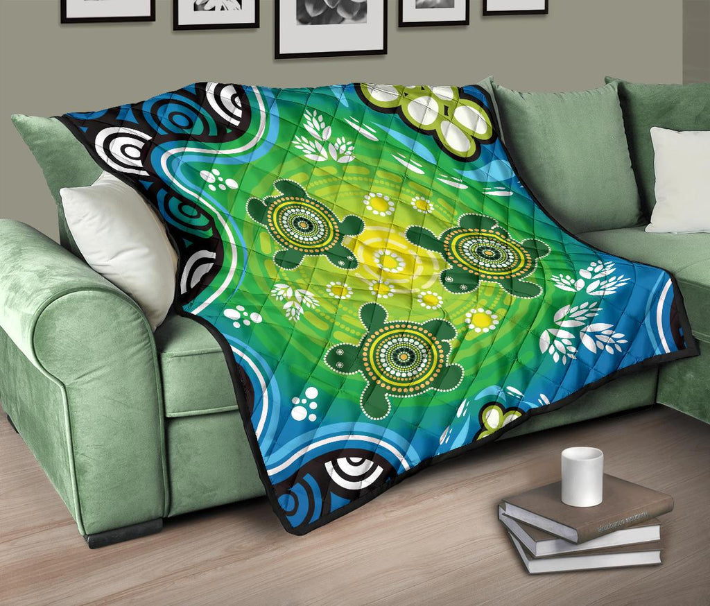 aboriginal-premium-quilt-indigenous-green-turtle