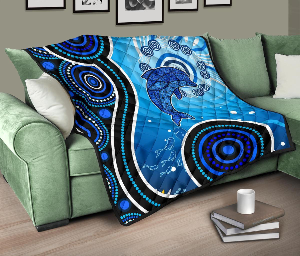 aboriginal-premium-quilt-dolphin-and-aboriginal-dot-patterns