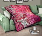 aboriginal-premium-quilt-sea-turtle-with-indigenous-patterns-pink
