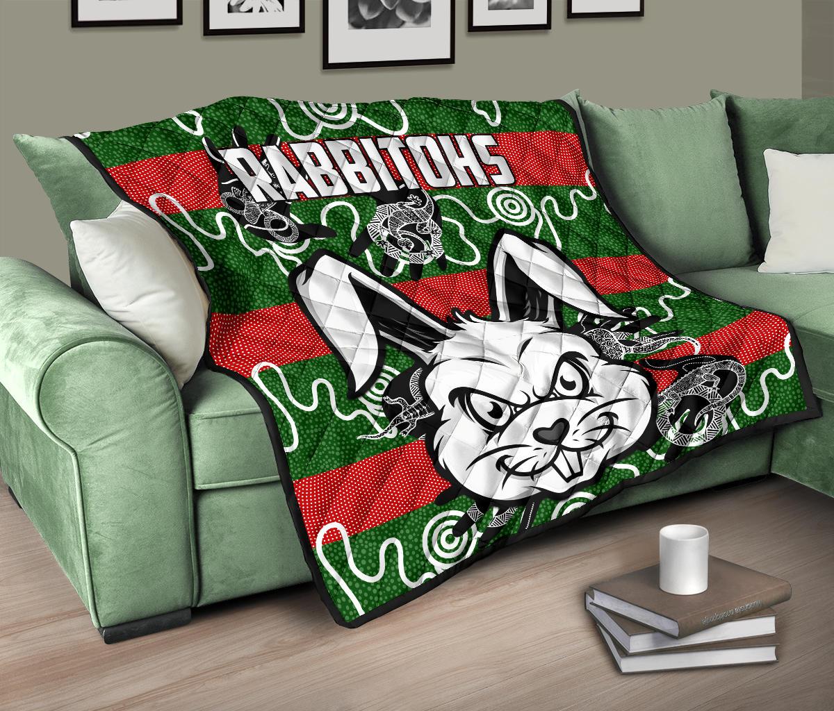 rabbitohs-indigenous-premium-quilt-rabbit-head