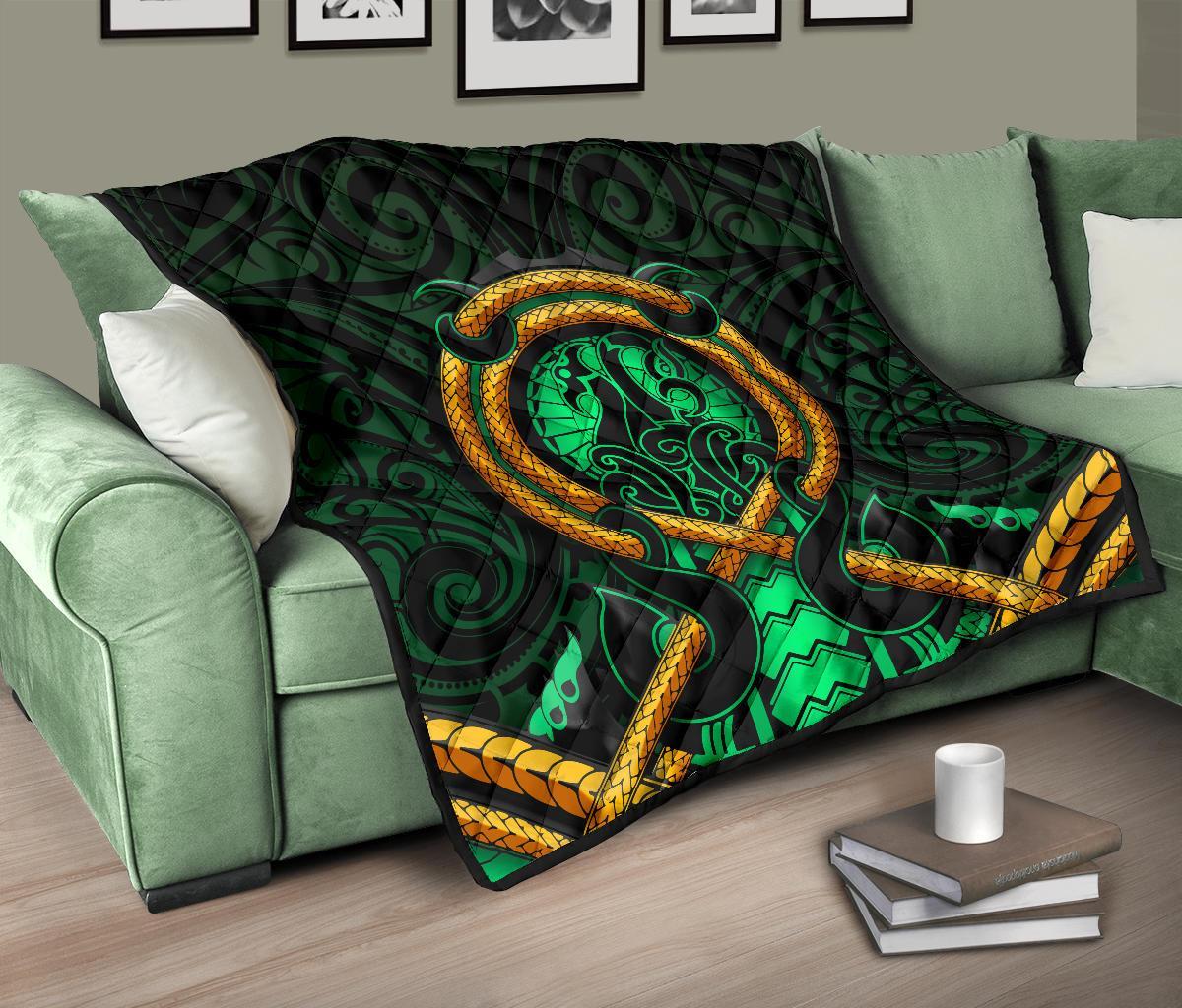 maori-new-zealand-premium-quilt-manaia-green