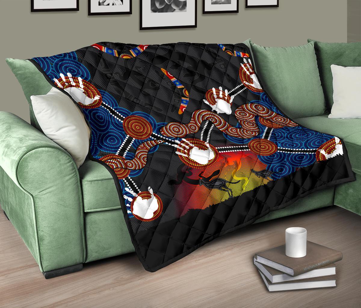 aboriginal-premium-quilt-australian-boomerang-and-snake-indigenous-art