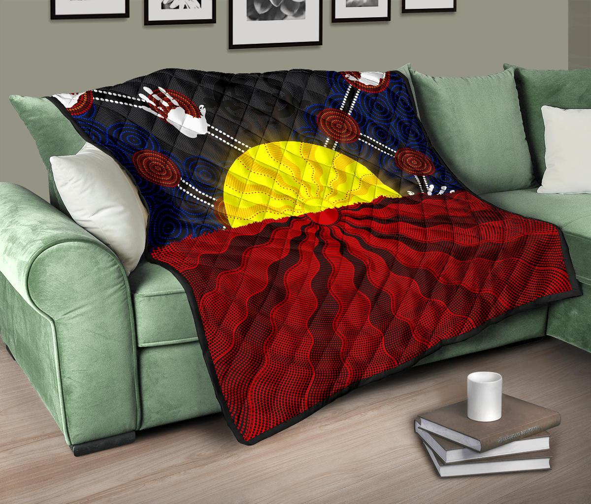 aboriginal-premium-quilt-aboriginal-lives-matter-flag-sun-dot-painting
