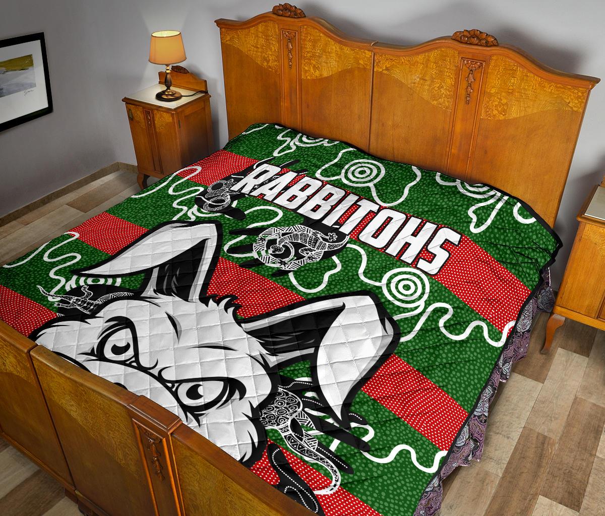 rabbitohs-indigenous-premium-quilt-rabbit-head