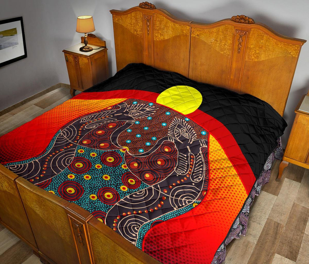 premium-quilt-aboriginal-sublimation-dot-pattern-style-red