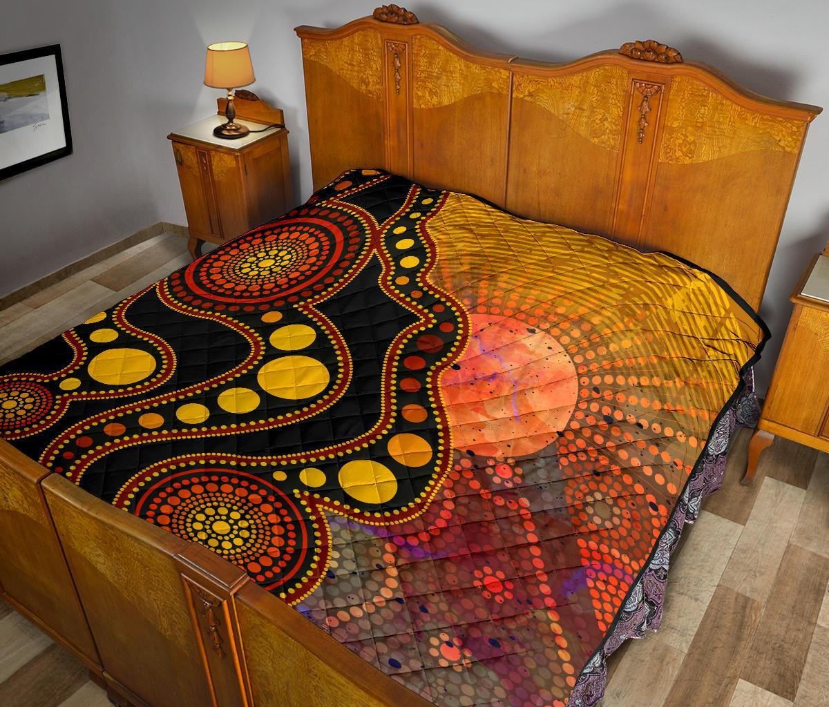 aboriginal-premium-quilt-australia-indigenous-flag-circle-dot-painting-art-golden