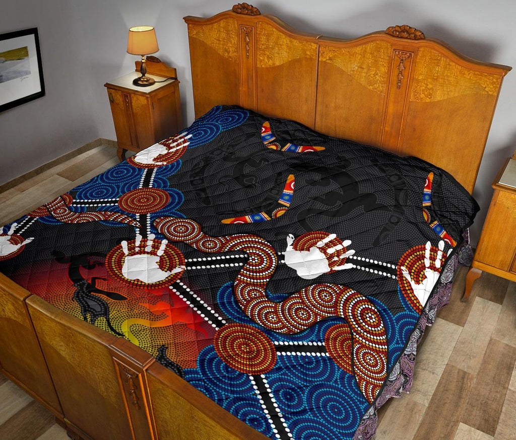 aboriginal-premium-quilt-australian-boomerang-and-snake-indigenous-art