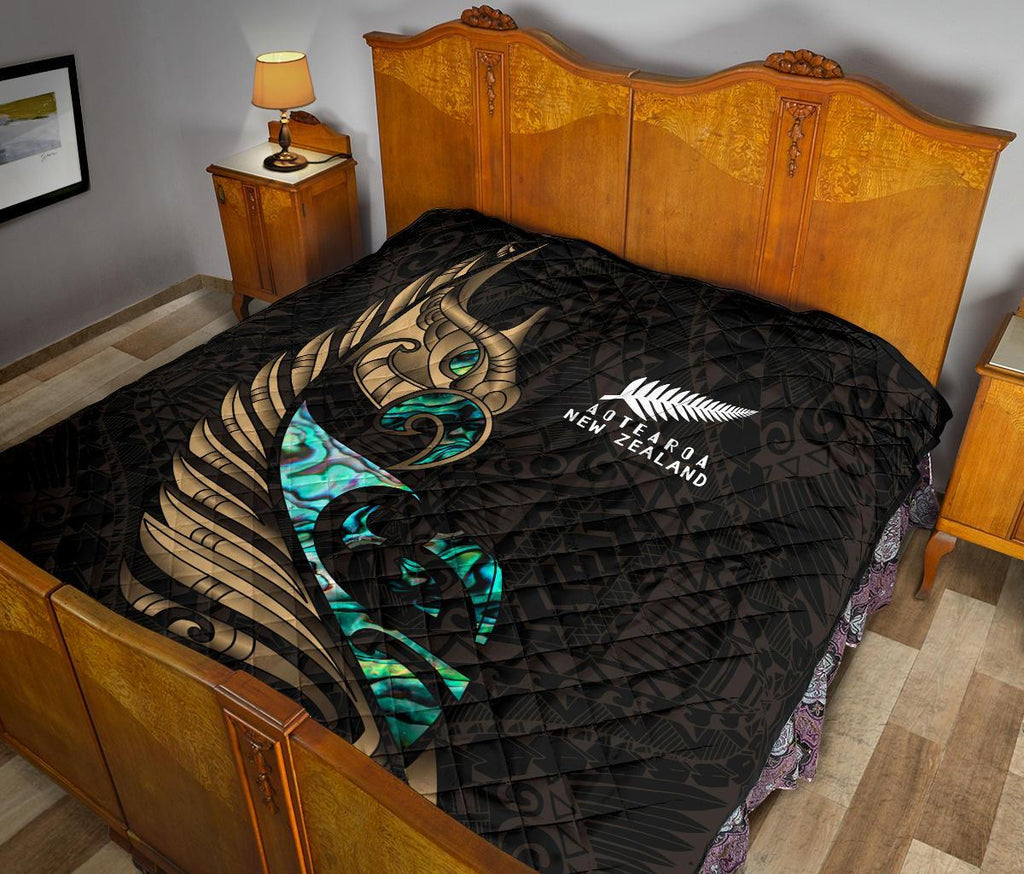 new-zealand-premium-quilt-manaia-paua-fern-wing-gold