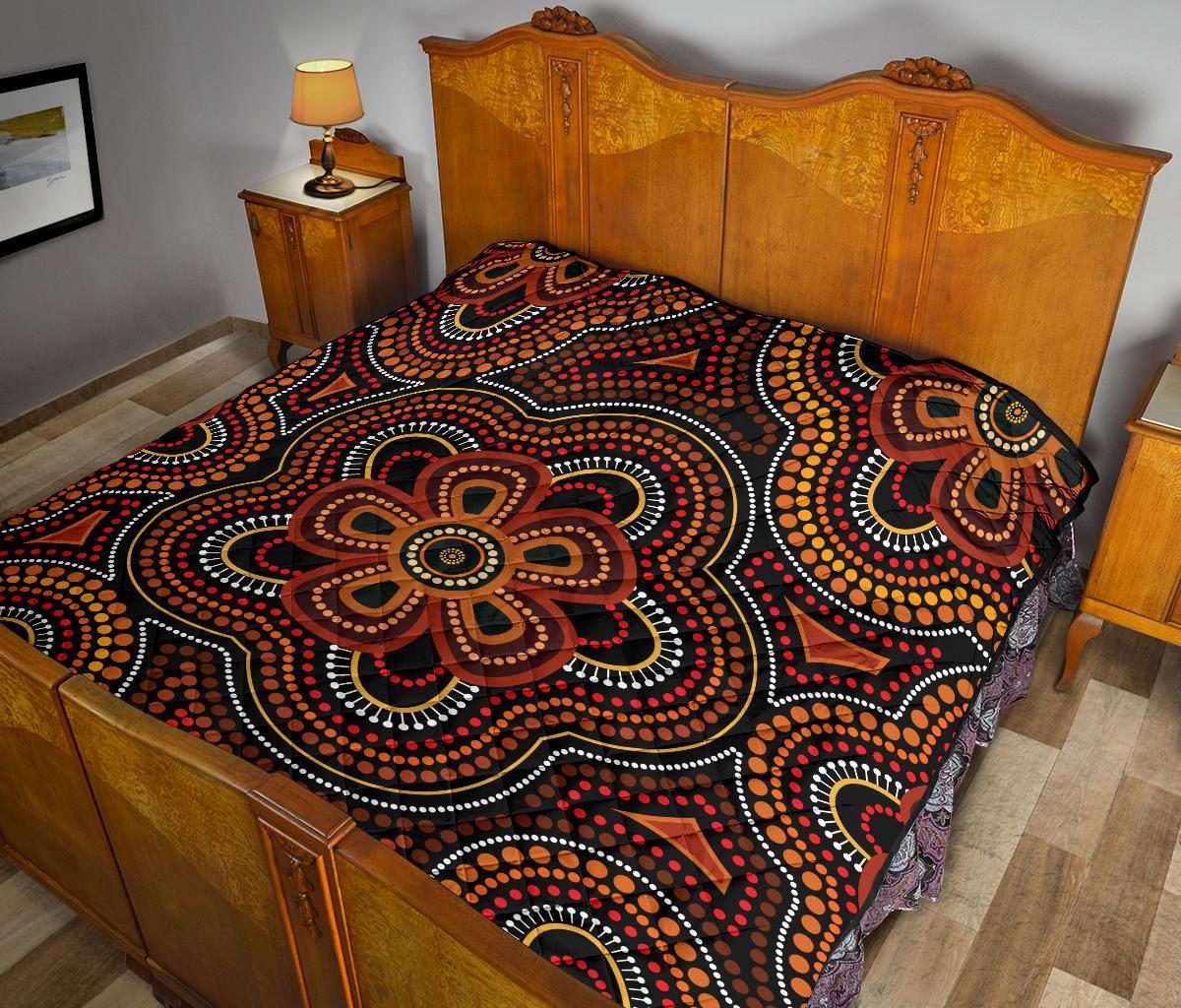 aboriginal-premium-quilt-aboriginal-dot-painting-flowers-style-ver02