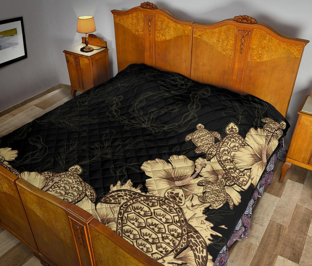 hibiscus-plumeria-golden-turtle-premium-quilt
