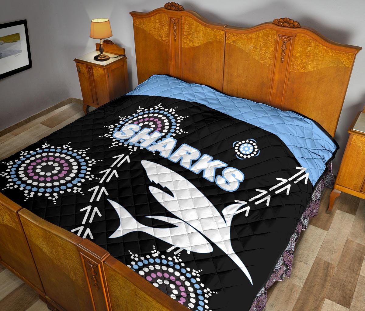 cronulla-premium-quilt-sharks-simple-indigenous-black