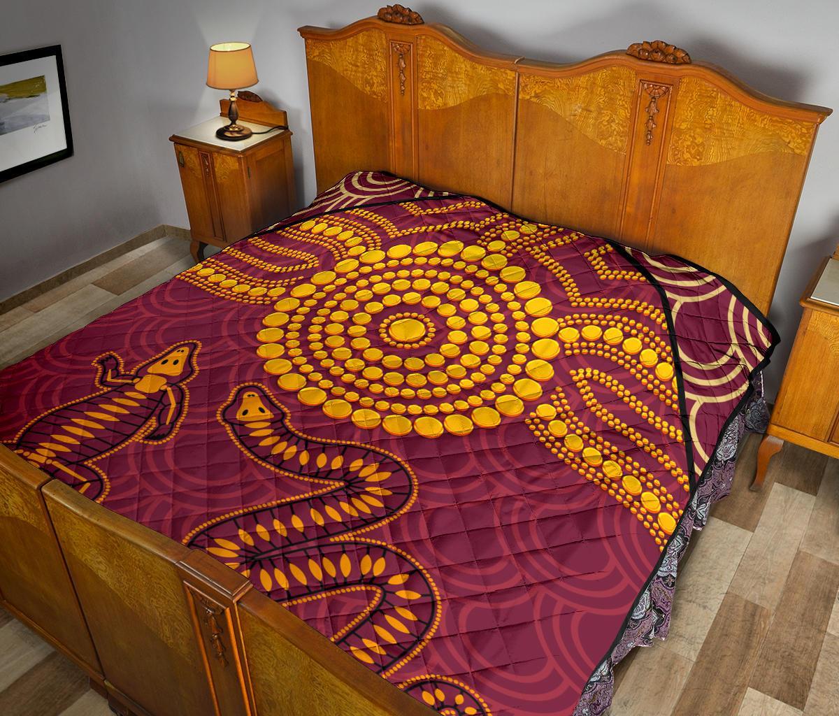 aboriginal-premium-quilt-aboriginal-snake-and-alligator