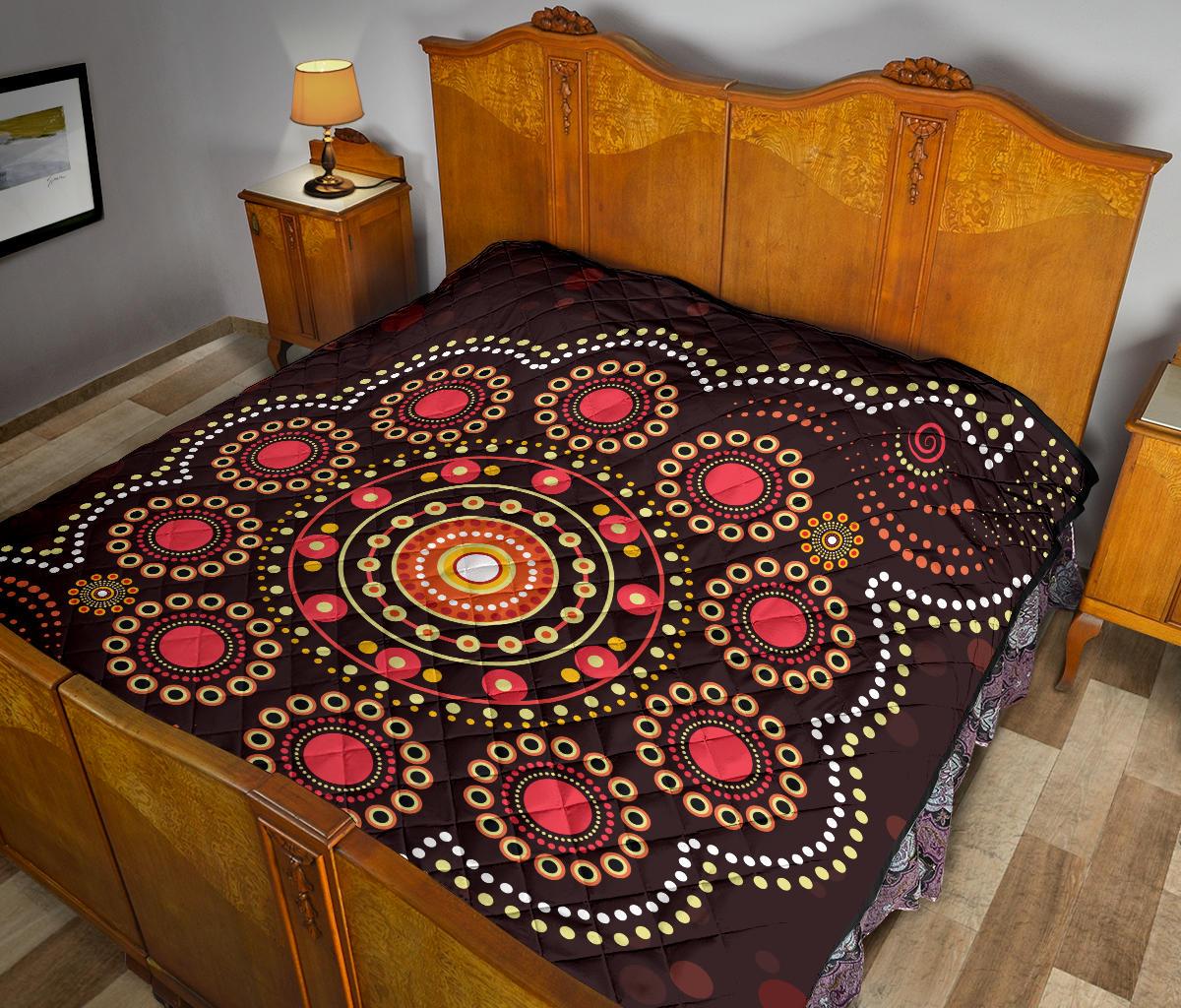 aboriginal-premium-quilt-australian-colorful-flower-dot-painting-art