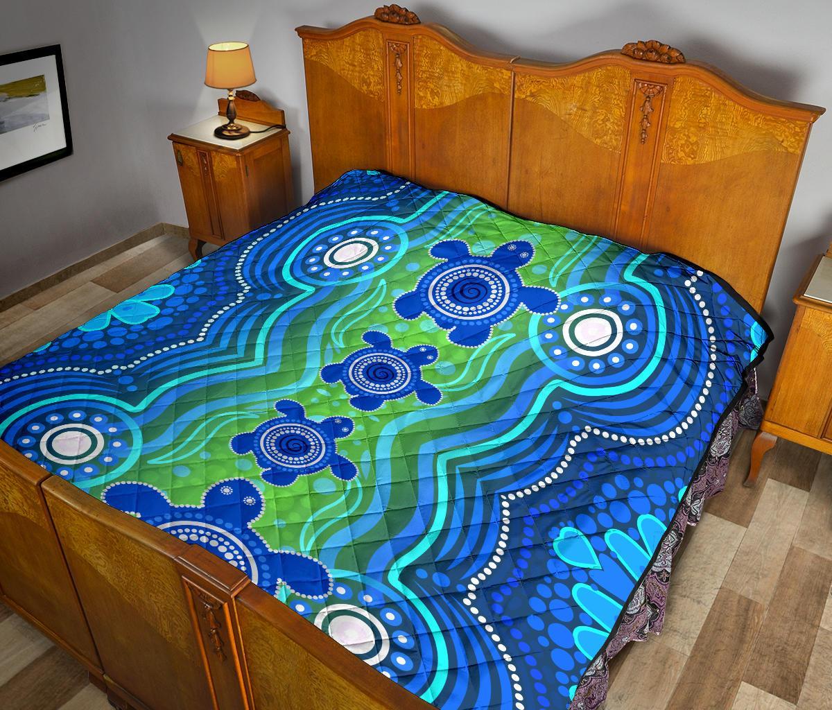1staustrali-aboriginal-premium-quilt-aboriginal-turtle-family