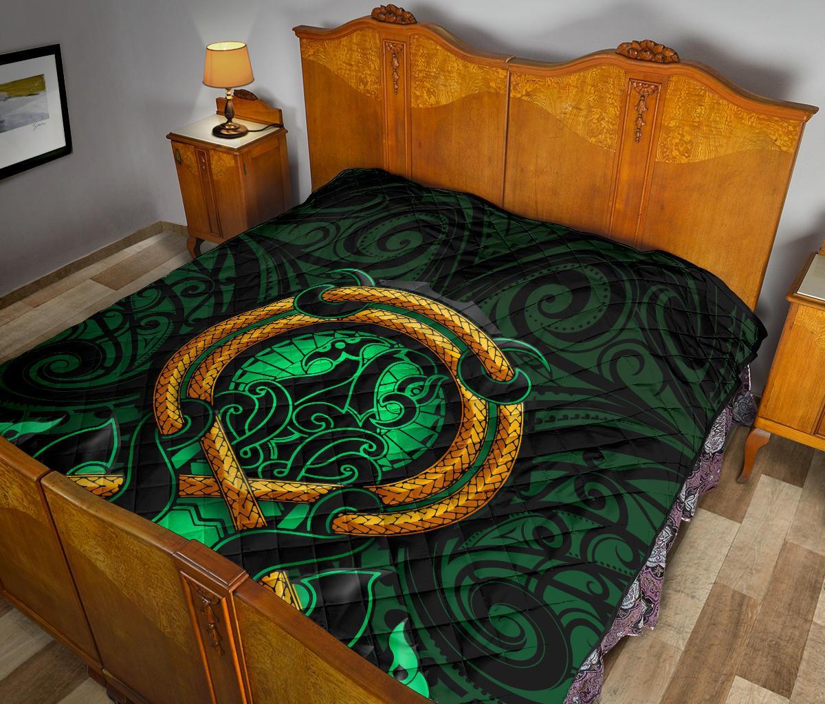 maori-new-zealand-premium-quilt-manaia-green