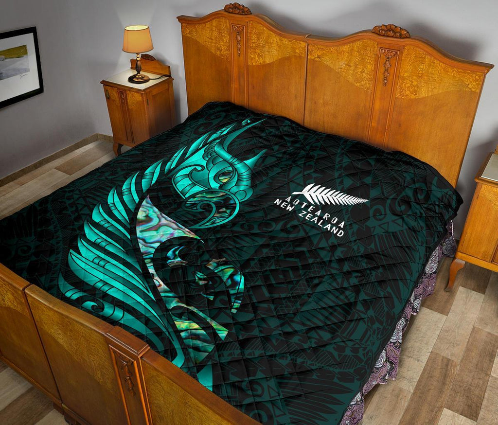 new-zealand-premium-quilt-manaia-paua-fern-wing-turquoise