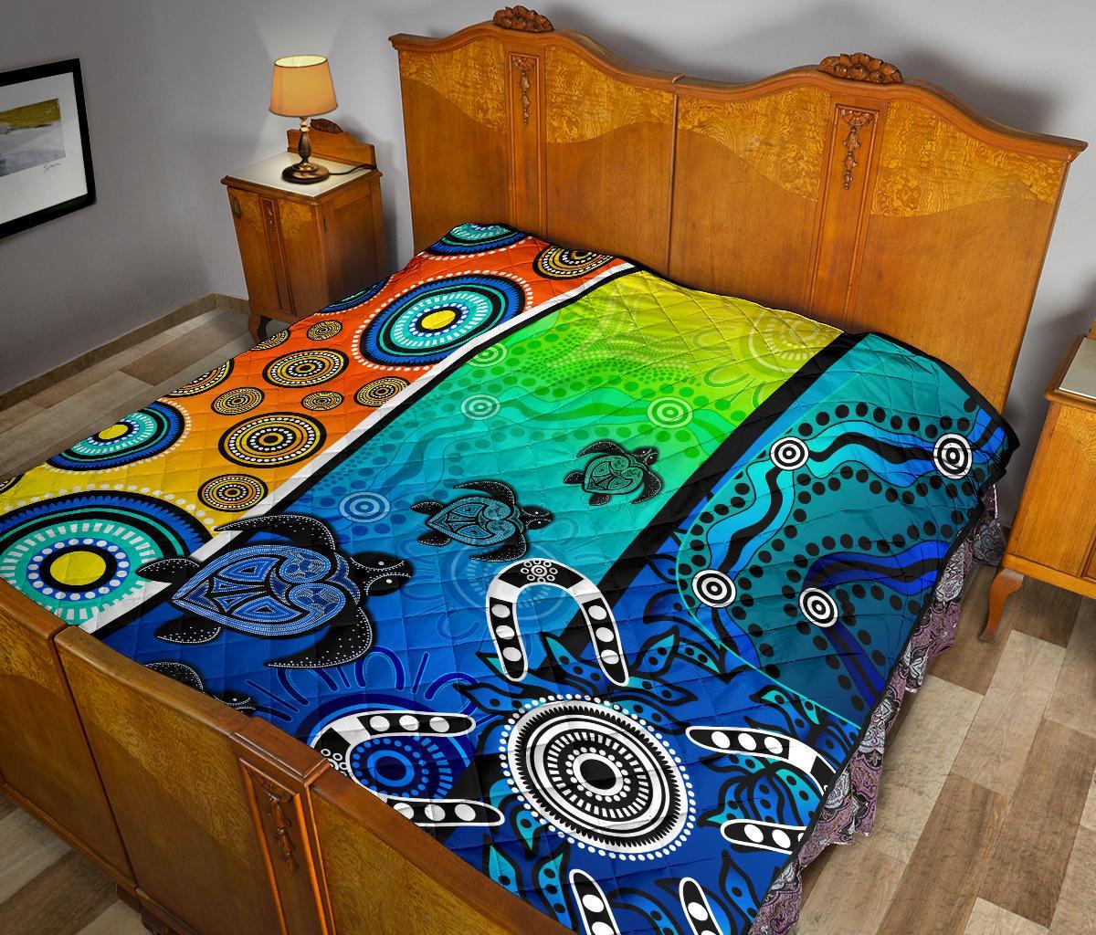 aboriginal-premium-quilt-indigenous-turtle-dot-painting-art