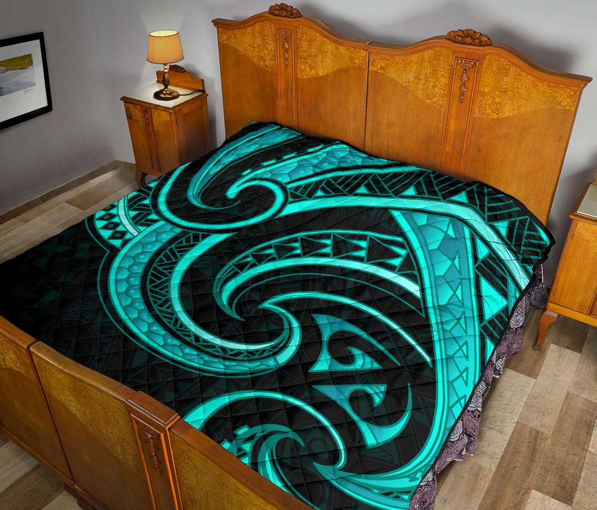 new-zealand-maori-mangopare-premium-quilt-polynesian-turquoise