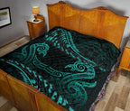 aotearoa-premium-quilt-turquoise-maori-manaia-with-silver-fern