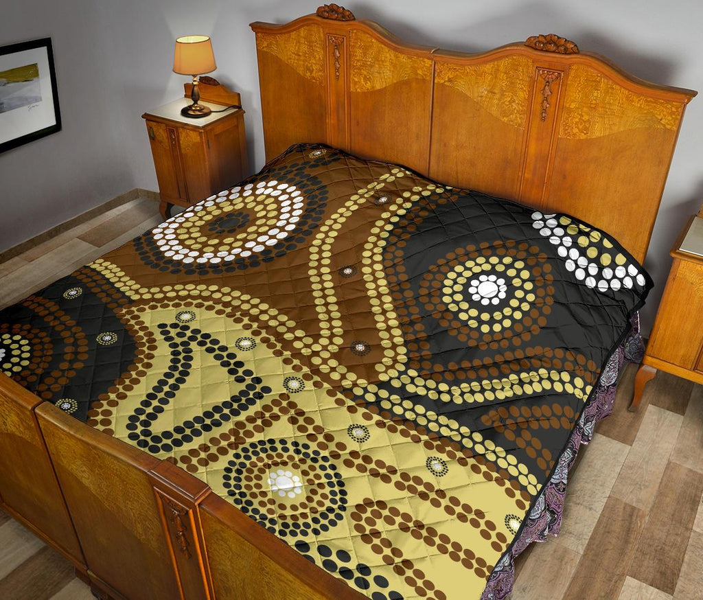 aboriginal-premium-quilt-australia-brown-dot-painting-art