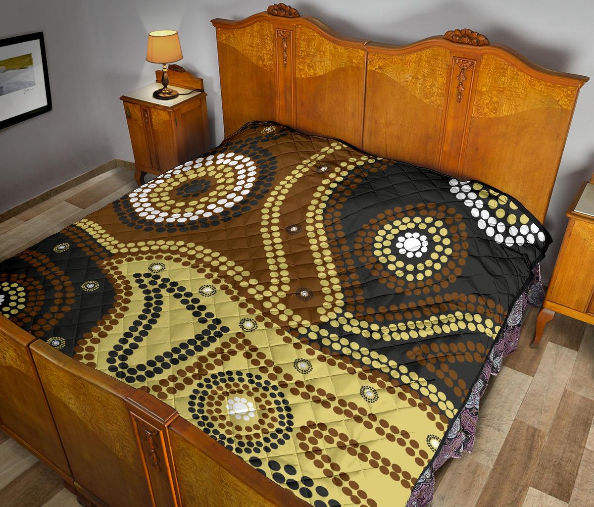 aboriginal-premium-quilt-australia-brown-dot-painting-art