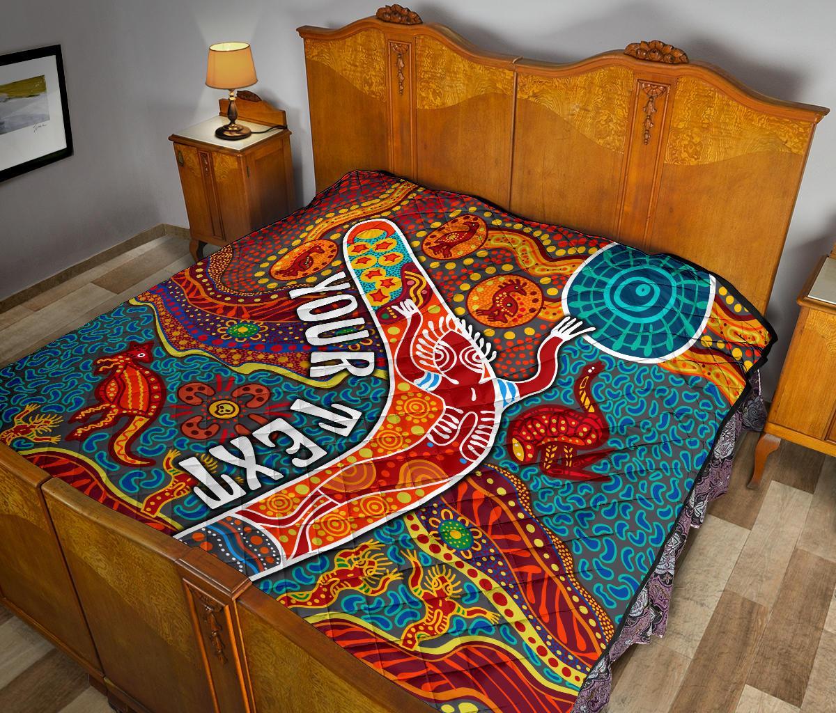aboriginal-personalised-premium-quilt-indigenous-boomerang