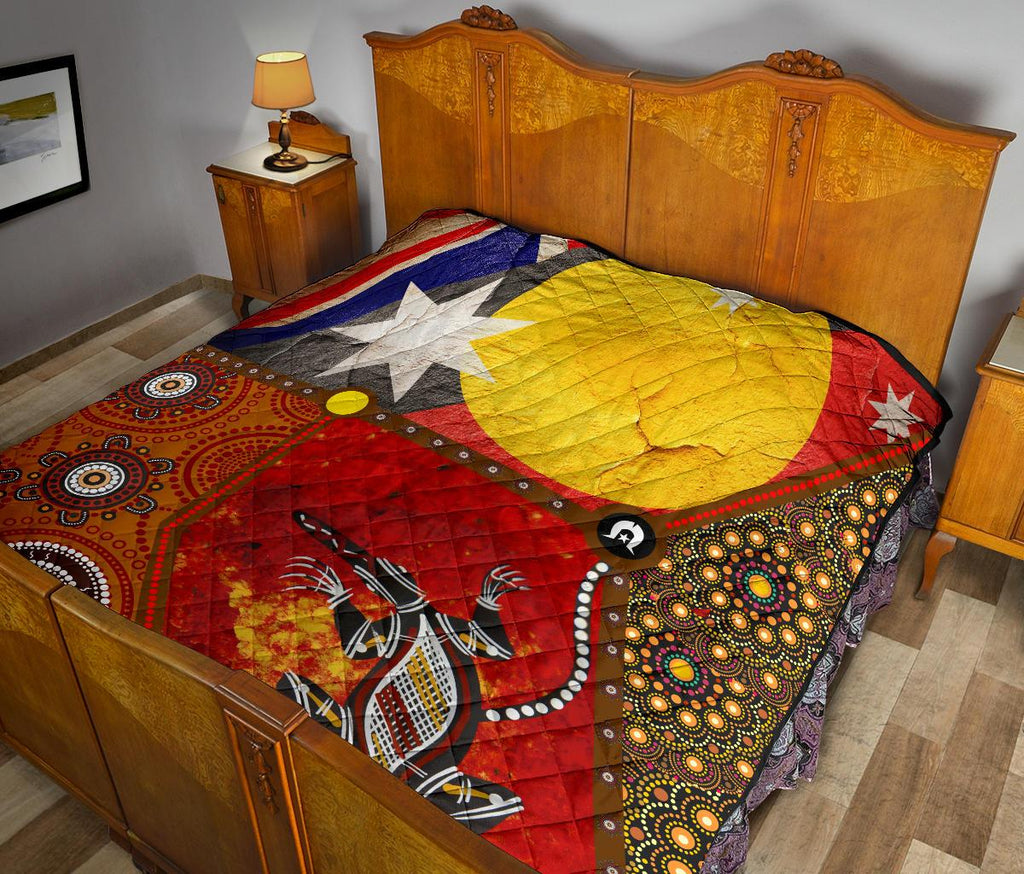 premium-quilt-aboriginal-dot-painting-flags-crocodile