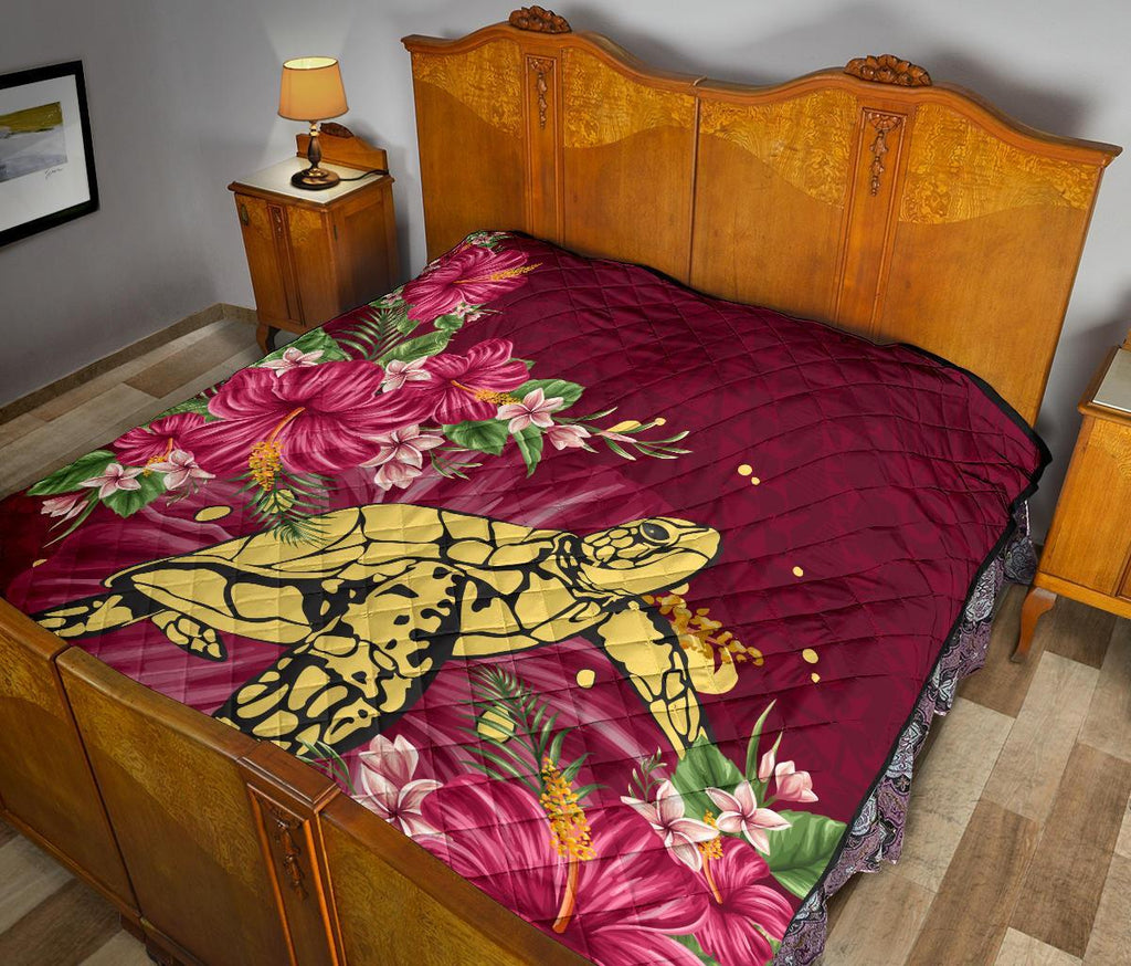 new-zealand-premium-quilt-turtle-polynesian-hibiscus