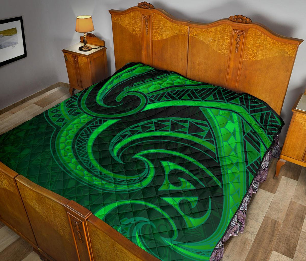 new-zealand-maori-mangopare-premium-quilt-polynesian-green