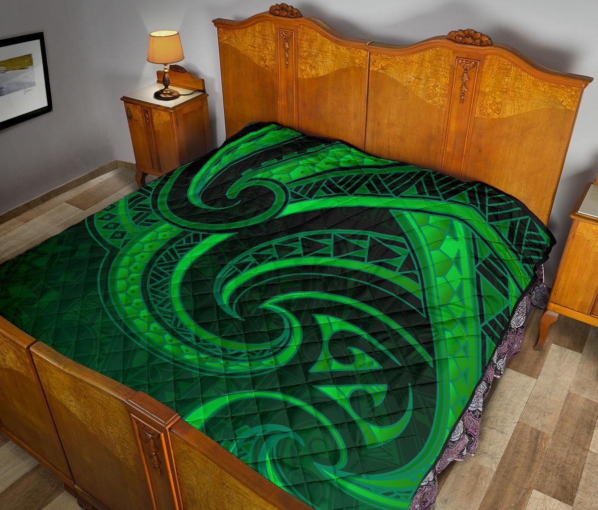 new-zealand-maori-mangopare-premium-quilt-polynesian-green