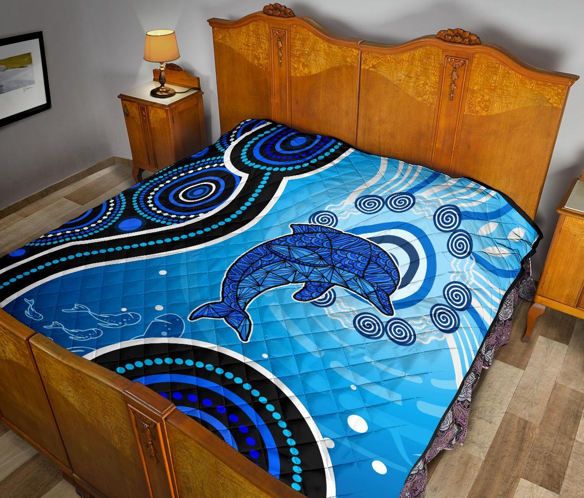 aboriginal-premium-quilt-dolphin-and-aboriginal-dot-patterns
