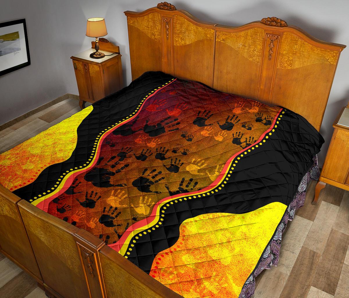 premium-quilts-aboriginal-patterns-coverlets-golden-style