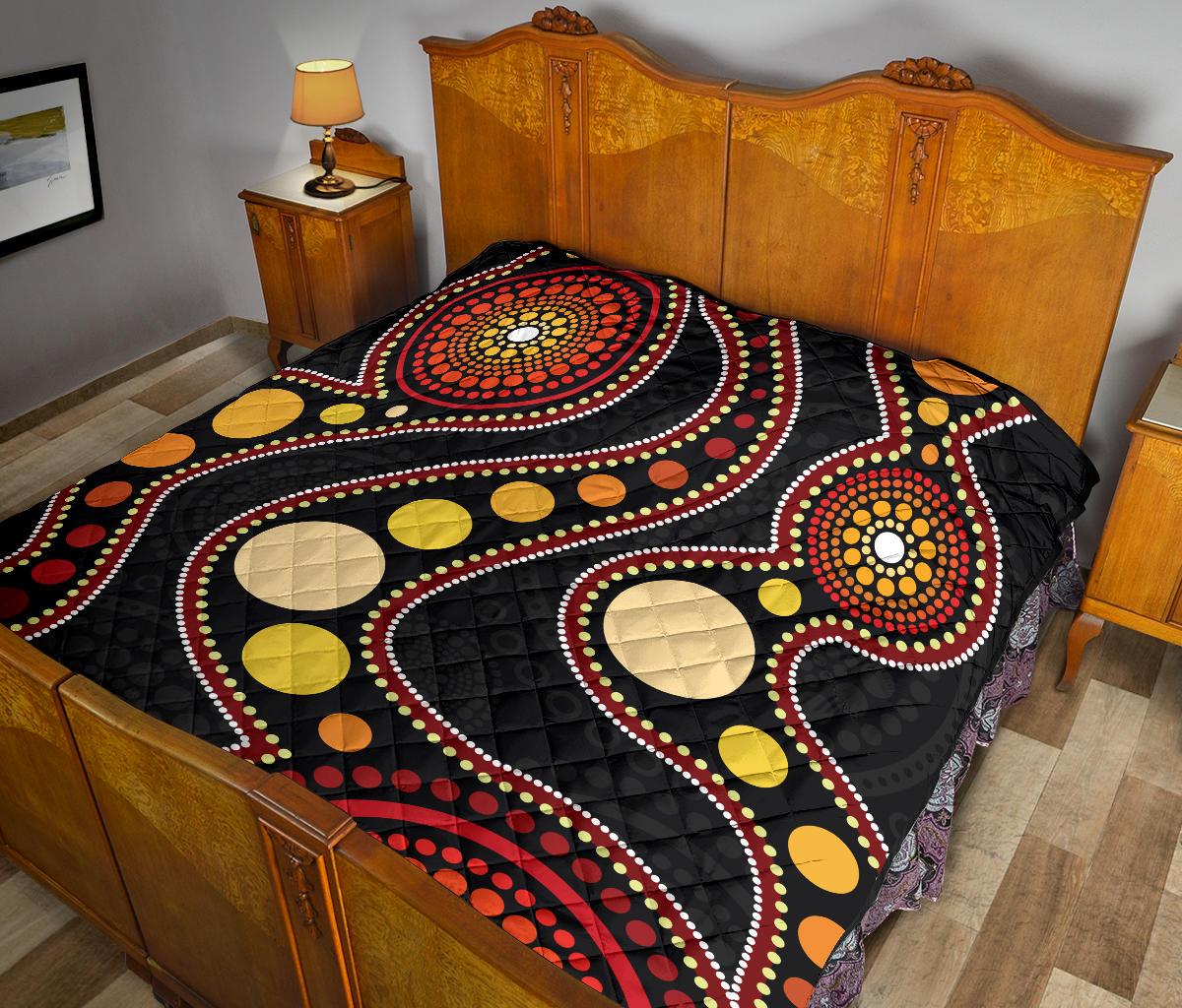 aboriginal-premium-quilt-australia-flower-aboriginal-art